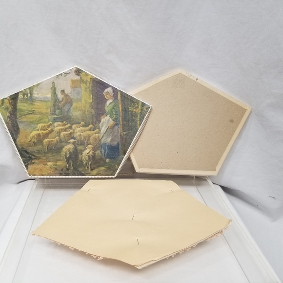 Vintage Original Print Boxed Set Swiss Handkerchiefs Lace Floral Embroidered - Picture 7 of 13